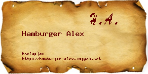 Hamburger Alex névjegykártya